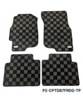 Phase 2 Motortrend (P2M) Checkered Carpet Race Floor Mats - Acura Integra Sedan DB7 DB8 (1994-2001)