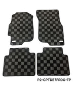 Phase 2 Motortrend (P2M) Checkered Carpet Race Floor Mats - Acura Integra Sedan DB7 DB8 (1994-2001)