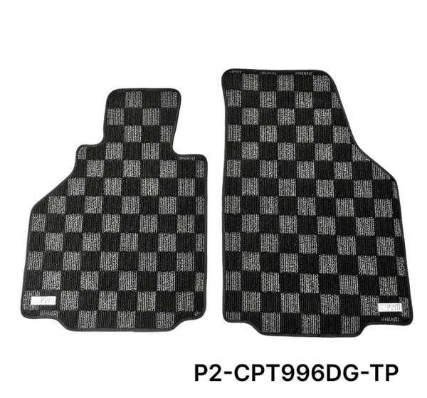 Phase 2 Motortrend (P2M) Checkered Carpet Race Floor Mats - Porsche 911 [996] (1997-2006)