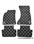 Phase 2 Motortrend (P2M) Checkered Carpet Race Floor Mats - Audi A4 / S4 B8 (2008-2015)