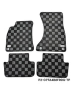Phase 2 Motortrend (P2M) Checkered Carpet Race Floor Mats - Audi A4 / S4 B8 (2008-2015)