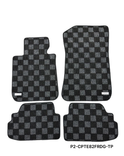 Phase 2 Motortrend (P2M) Checkered Carpet Race Floor Mats - BMW E82 1-Series Coupe (2008-2013)