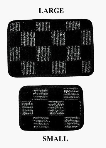 P2M checkered heel pads - large and small size comparison