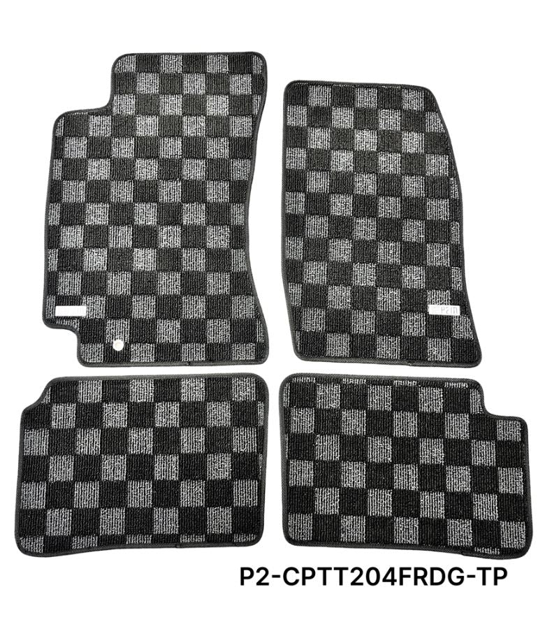 Phase 2 Motortrend (P2M) Checkered Carpet Race Floor Mats Front & Rear - Toyota Celica ST204 (1994-1999)