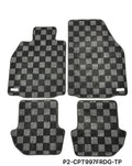 Phase 2 Motortrend (P2M) Checkered Carpet Race Floor Mats - Porsche 911 Coupe (997) (2005-2012)
