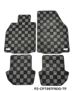 Phase 2 Motortrend (P2M) Checkered Carpet Race Floor Mats - Porsche 911 Coupe (997) (2005-2012)