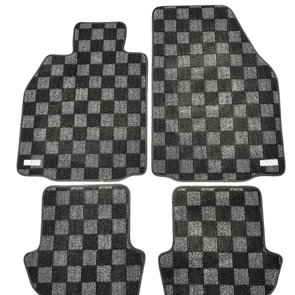 Phase 2 Motortrend (P2M) Checkered Carpet Race Floor Mats - Porsche 911 Coupe (997) (2005-2012)