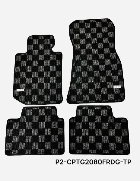 P2M Checkered Floor Mats - BMW 3-Series Sedan G20 & M3 G80 (2019-2024) - P2-CPTG2080FRDG-TP