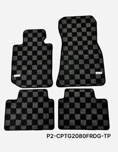 Phase 2 Motortrend (P2M) Checkered Carpet Race Floor Mats - BMW 3-Series Sedan G20 & M3 G80 (2019+)