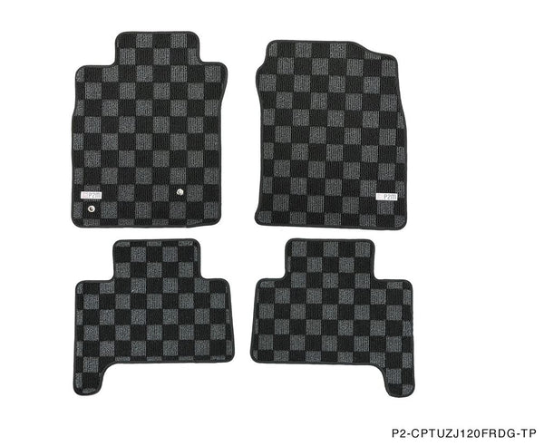 Phase 2 Motortrend (P2M) Checkered Carpet Race Floor Mats - Lexus GX470 UZJ120 (2003-2009)