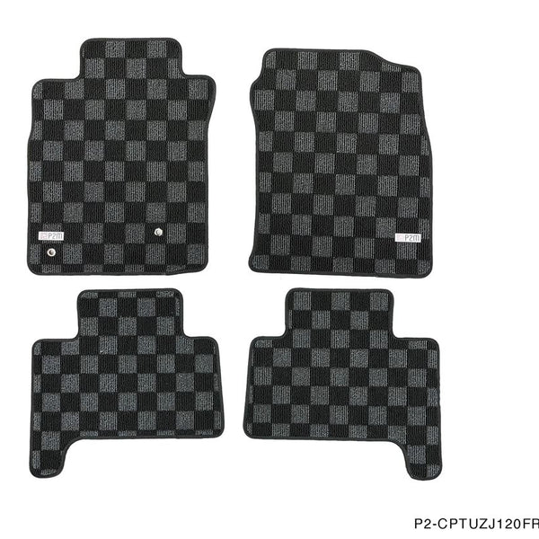 Phase 2 Motortrend (P2M) Checkered Carpet Race Floor Mats - Lexus GX470 UZJ120 (2003-2009)