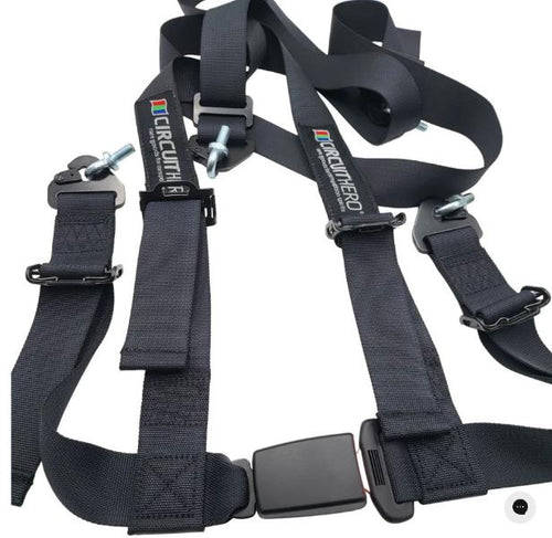 Circuit Hero 4 Point Static Racing Harness 2" Belt - Black - Universal