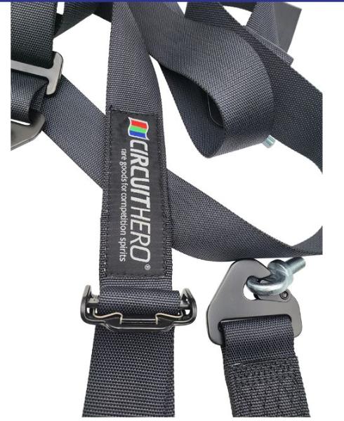 Circuit Hero 4 Point Static Racing Harness 2" Belt - Black - Universal