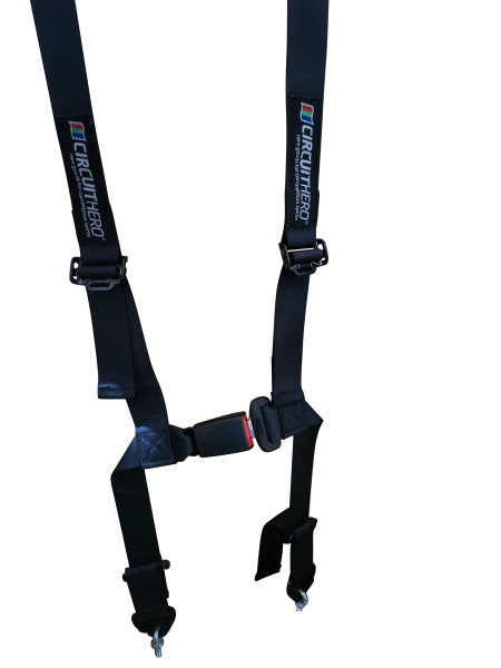 Circuit Hero 4 Point Static Racing Harness 2" Belt - Black - Universal