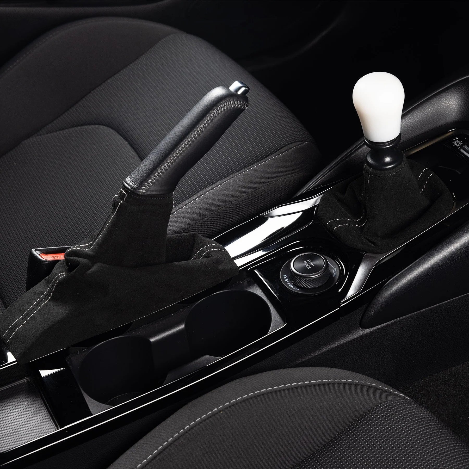 DC Sports Alcantara E-Brake / Handbrake Cover - Black & Grey - Toyota GR Corolla GRC (2023+)