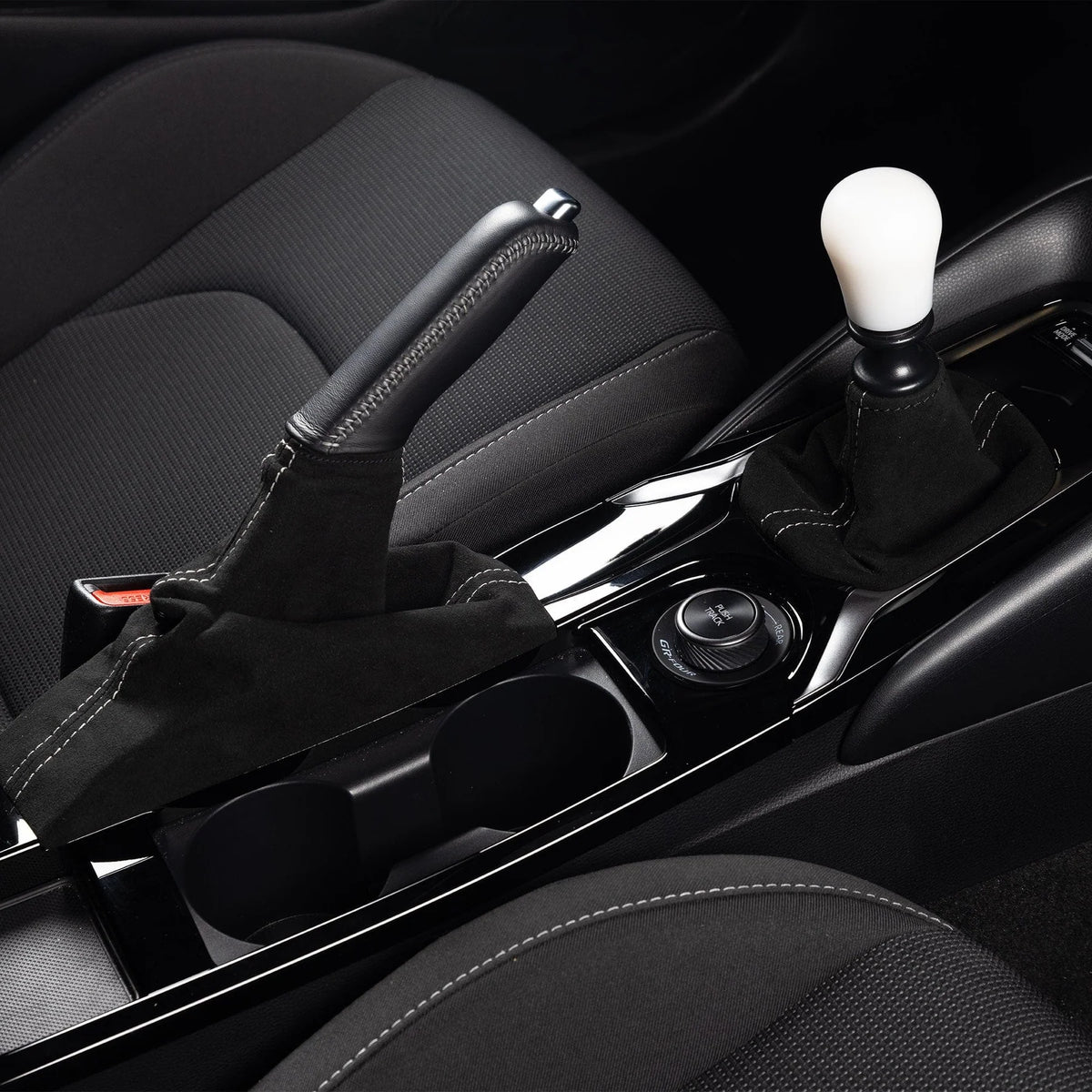 DC Sports Alcantara Shift Boot - Black & Gray - Toyota GR Corolla GRC (2023+)