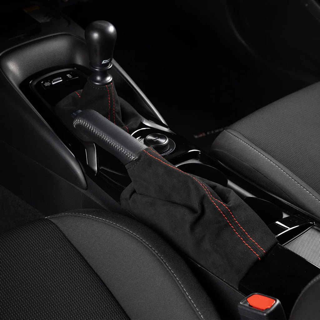DC Sports Alcantara Shift Boot - Black & Red - Toyota GR Corolla GRC (2023+)