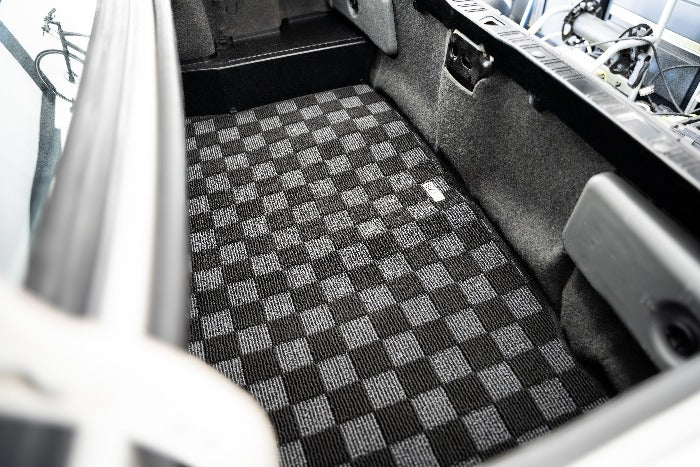 Phase 2 Motortrend (P2M) Checkered Carpet Trunk Mat - BMW 3 Series E30 Coupe & Sedan (1984-1991)