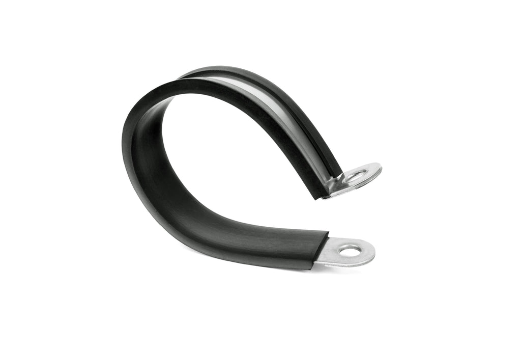 HPS 1-3/4 inch 45mm ID Stainless Steel Cushion Loop Clamp for Tube Wire and Hose Black Rubber EPDM