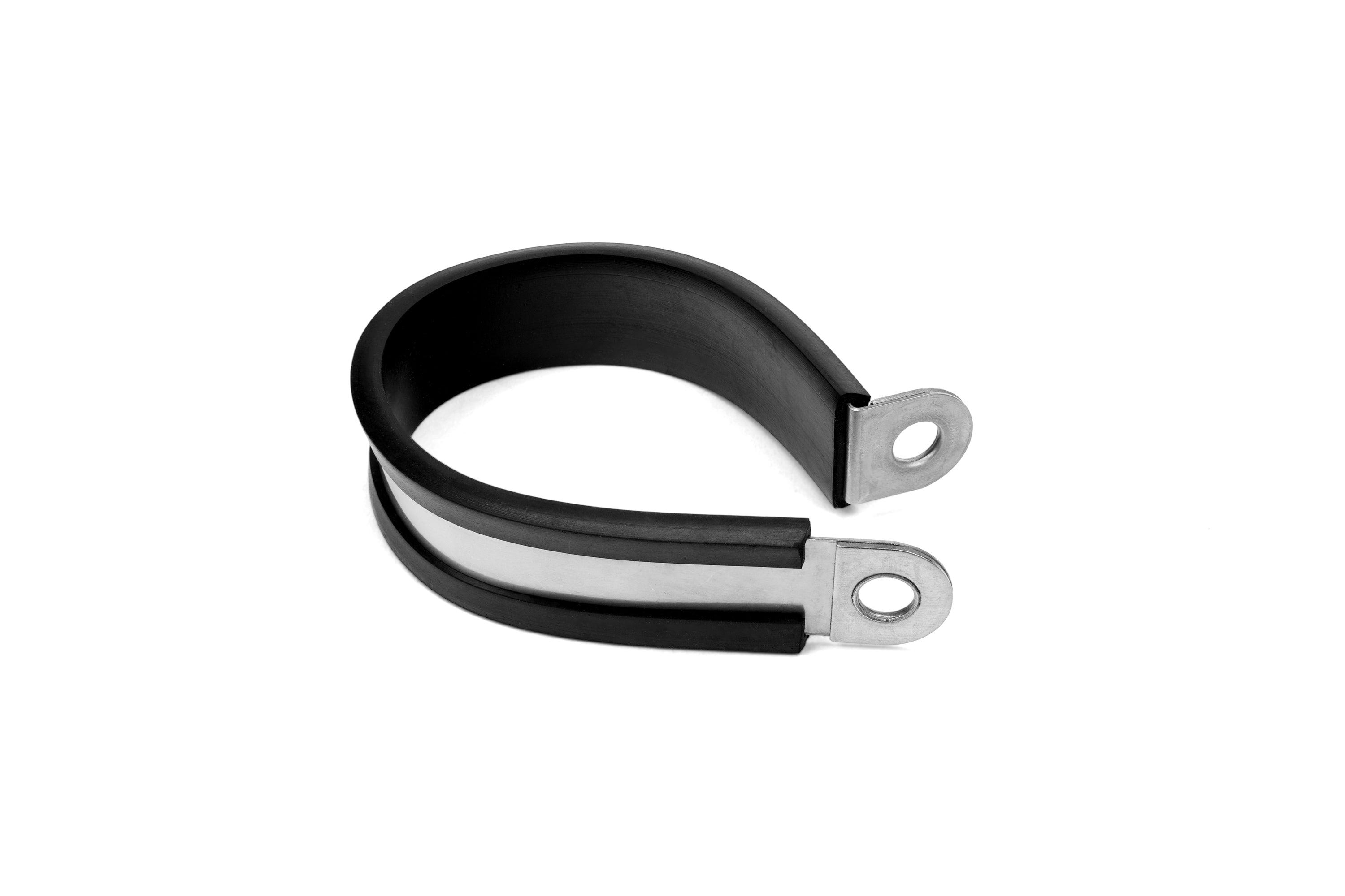 HPS 1-1/4" (32mm) ID Stainless Steel Cushion Loop Clamp for Tube, Wire and Hose, Black Rubber EPDM