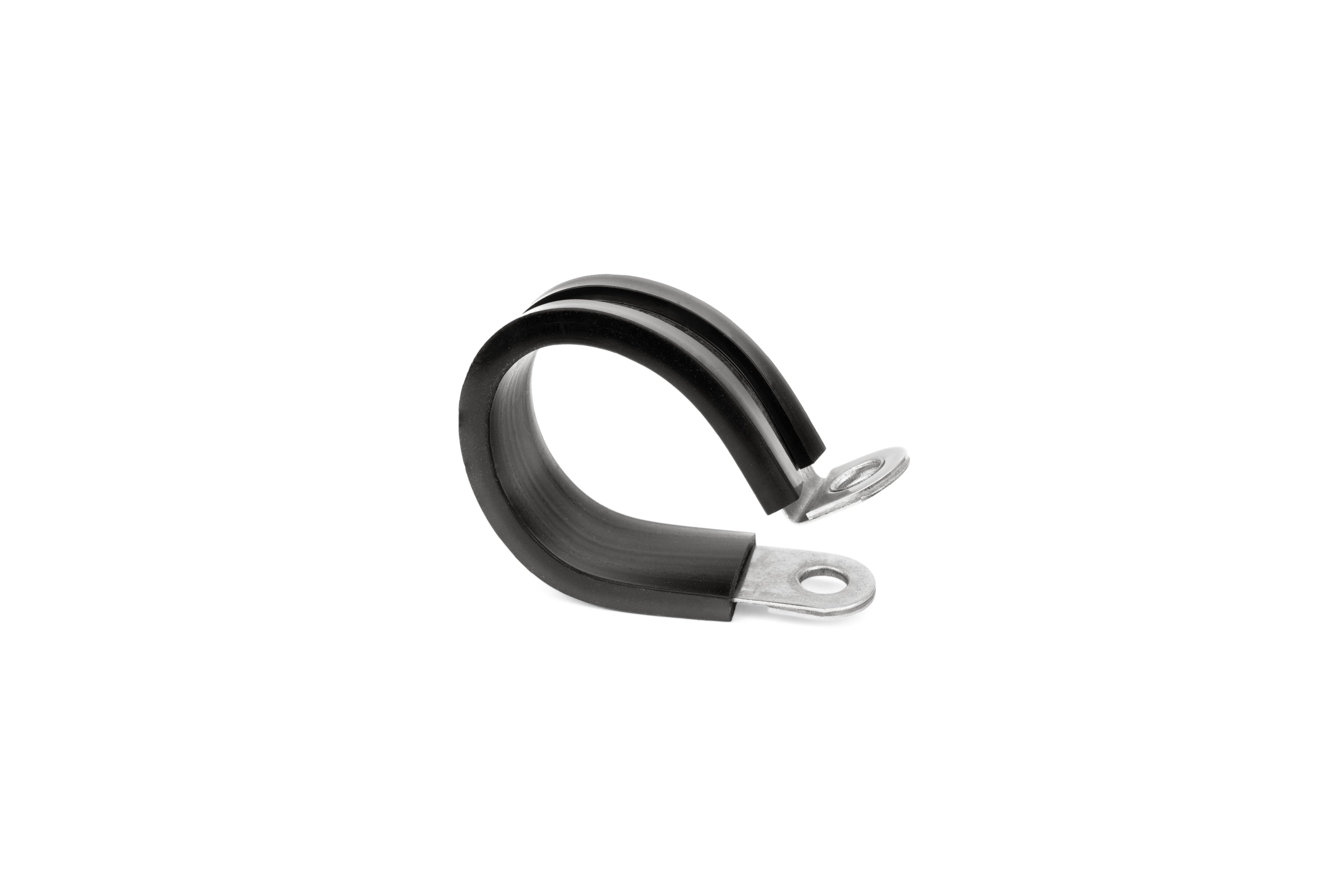 HPS 3/4" (19mm) ID Stainless Steel Cushion Loop Clamp (10pcs Pack) for Tube, Wire and Hose, Black Rubber EPDM