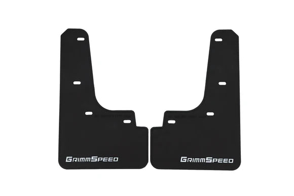 GrimmSpeed Black Mud Flaps White Logo Set of 4 - Subaru WRX VB (2022-2025)