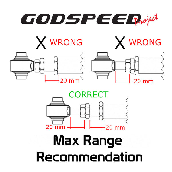GSP Godspeed Project - Mazda CX-7 (ER) 2007-12 Adjustable Camber Rear Upper Arms With Spherical Bearings