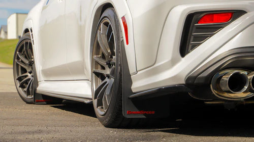 GrimmSpeed Black Mud Flaps White Logo Set of 4 - Subaru WRX VB (2022-2025)