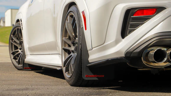 GrimmSpeed Black Mud Flaps Red Logo Set of 4 - Subaru WRX VB (2022-2025)
