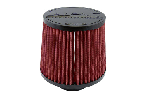 HPS Performance Red 2.75 inch Air Filter 7.75 inch Length 6 inch Base 5 inch Top HPS-4275-RED