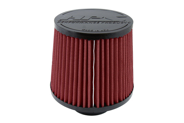 HPS Performance Red 2.75 inch Air Filter 7.75 inch Length 6 inch Base 5 inch Top HPS-4275-RED