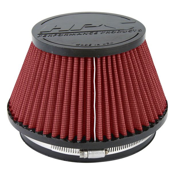 HPS Performance Red 6 inch Air Filter 5 inch Length 7.5 inch Base 5 inch Top HPS-4302-RED
