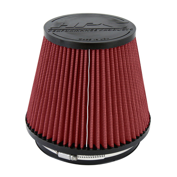 HPS Performance Red 6 inch Air Filter 7 inch Length 7.5 inch Base 5 inch Top HPS-4303-RED