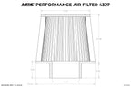 HPS Performance 2.75" Air Filter, 7-5/8" Length, 4.75" Base, 3.5" Top, HPS-4327