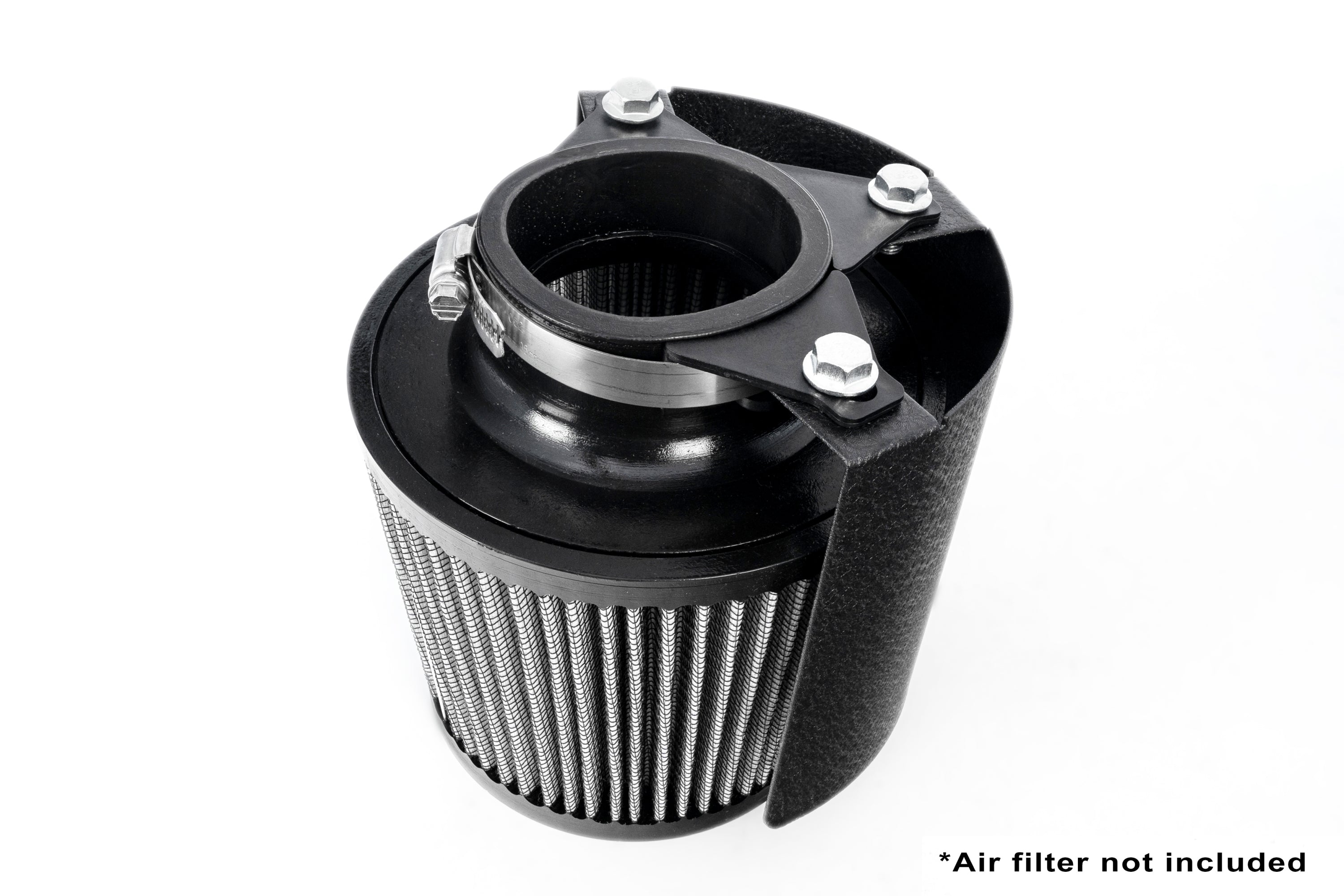 HPS Performance Universal Air Intake Filter Aluminum Heat Shield, Black, HSK-404