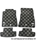 Phase 2 Motortrend (P2M) Checkered Carpet Race Floor Mats - Ford Mustang S197 (2010-2014)