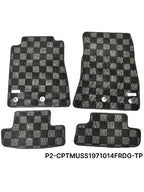 Phase 2 Motortrend (P2M) Checkered Carpet Race Floor Mats - Ford Mustang S197 (2010-2014)