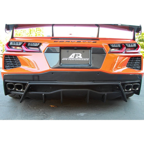 APR Performance Carbon Fiber License Plate Frame Backing - Chevrolet Corvette C8 (2020+)