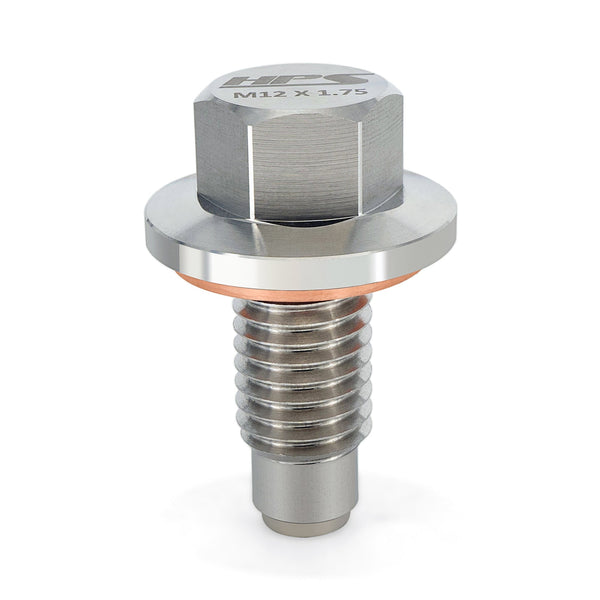 HPS Performance m12 x 1.75 Stainless Steel Magnetic Oil Drain Plug Bolt