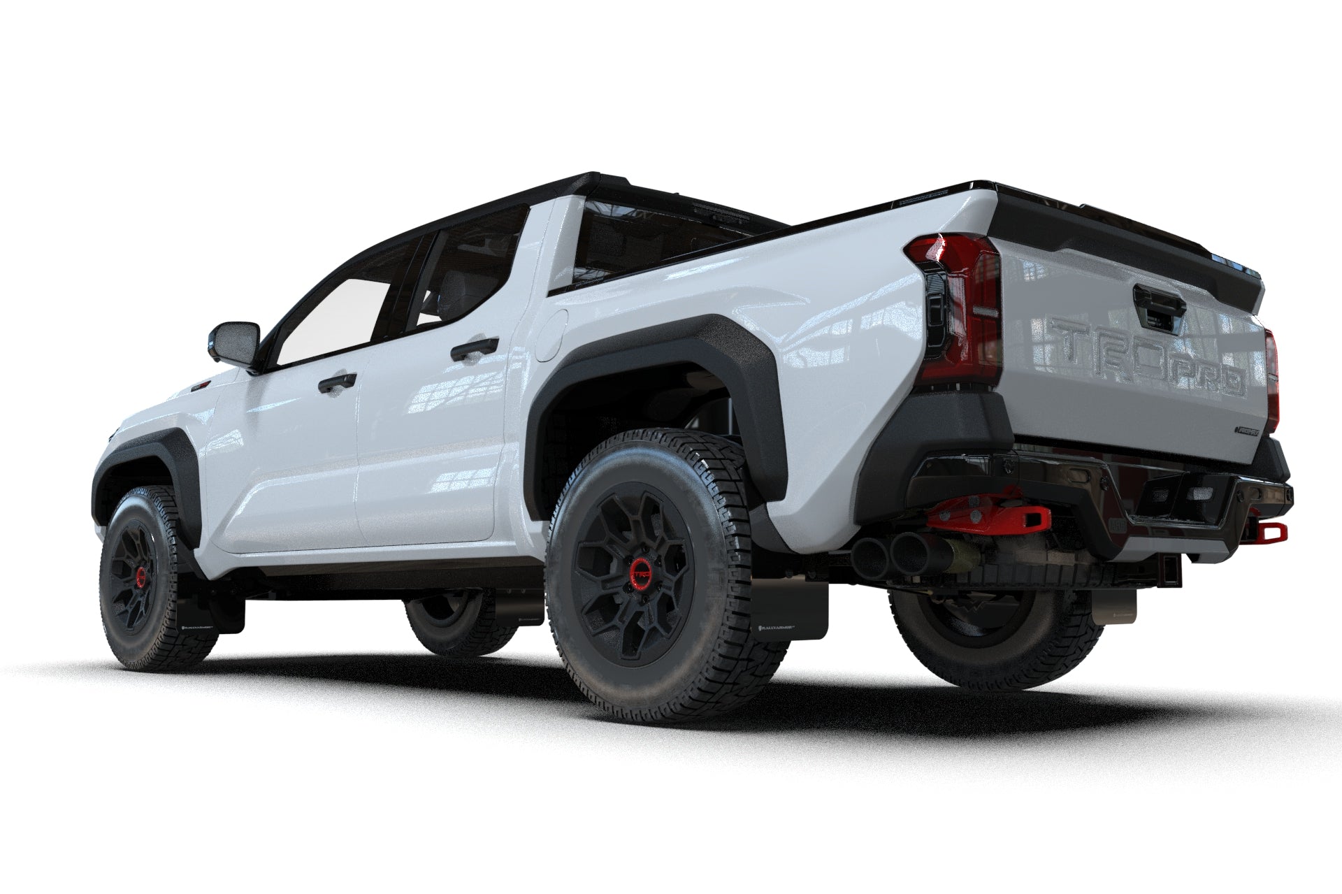 Rally Armor Black w/ White UR Mud Flaps - Toyota Tacoma (2024+)
