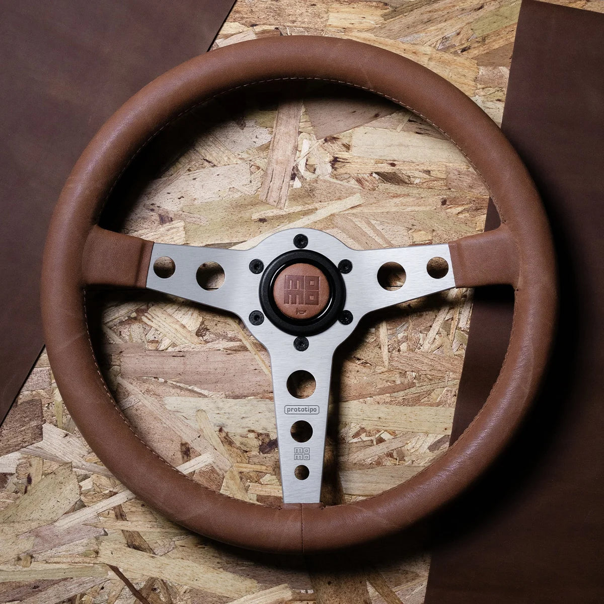MOMO Prototipo Heritage Steering Wheel - 350MM - Brown Distressed Leather