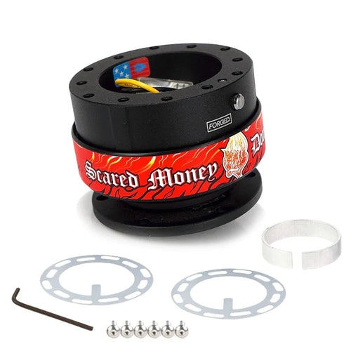 NRG Gen 2 Black Body w/ Scared Money Ring Steering Wheel Quick Release Hub Kit - Universal Fitment