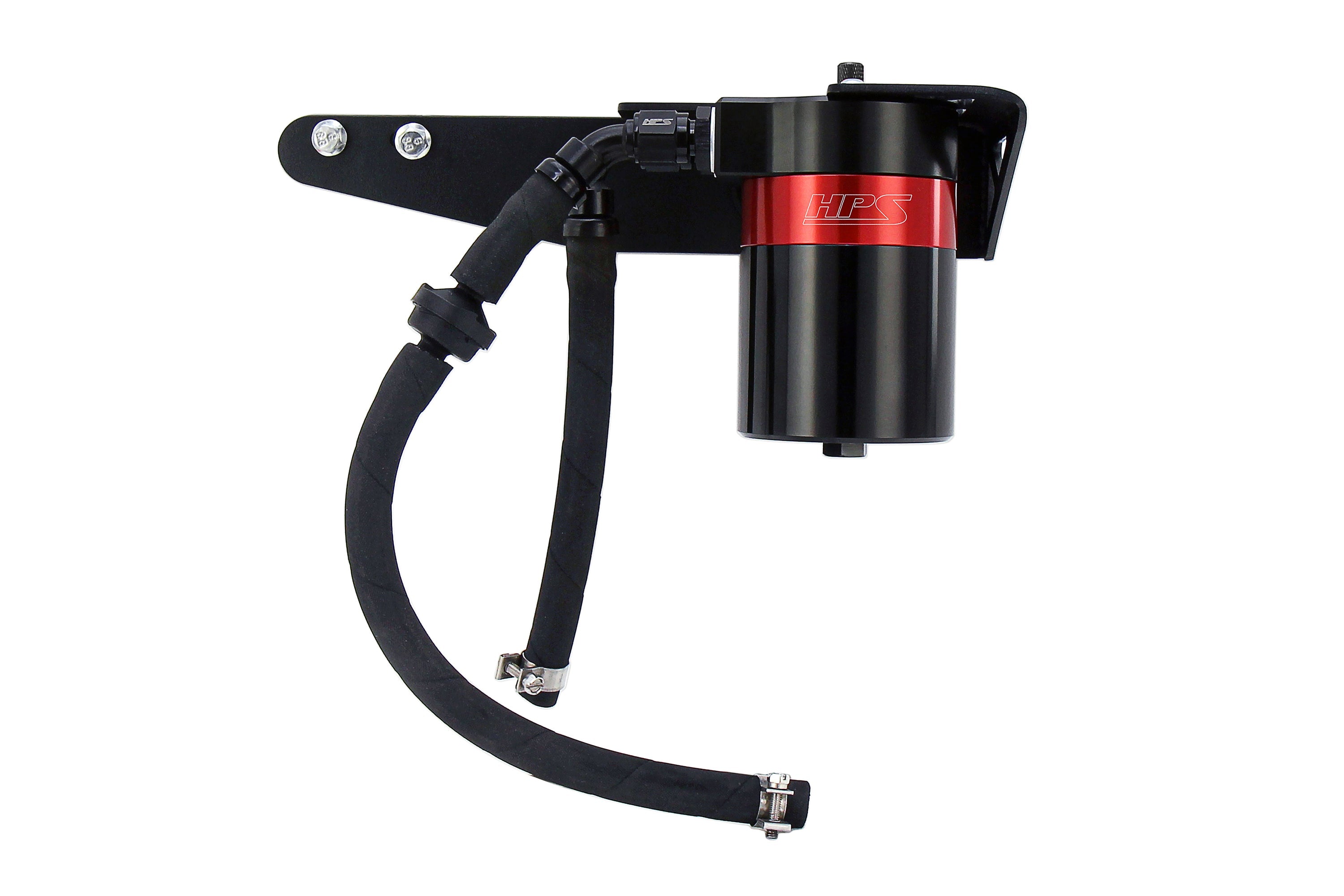 HPS Performance Billet Aluminum Oil Catch Can Kit, Red, 860-001