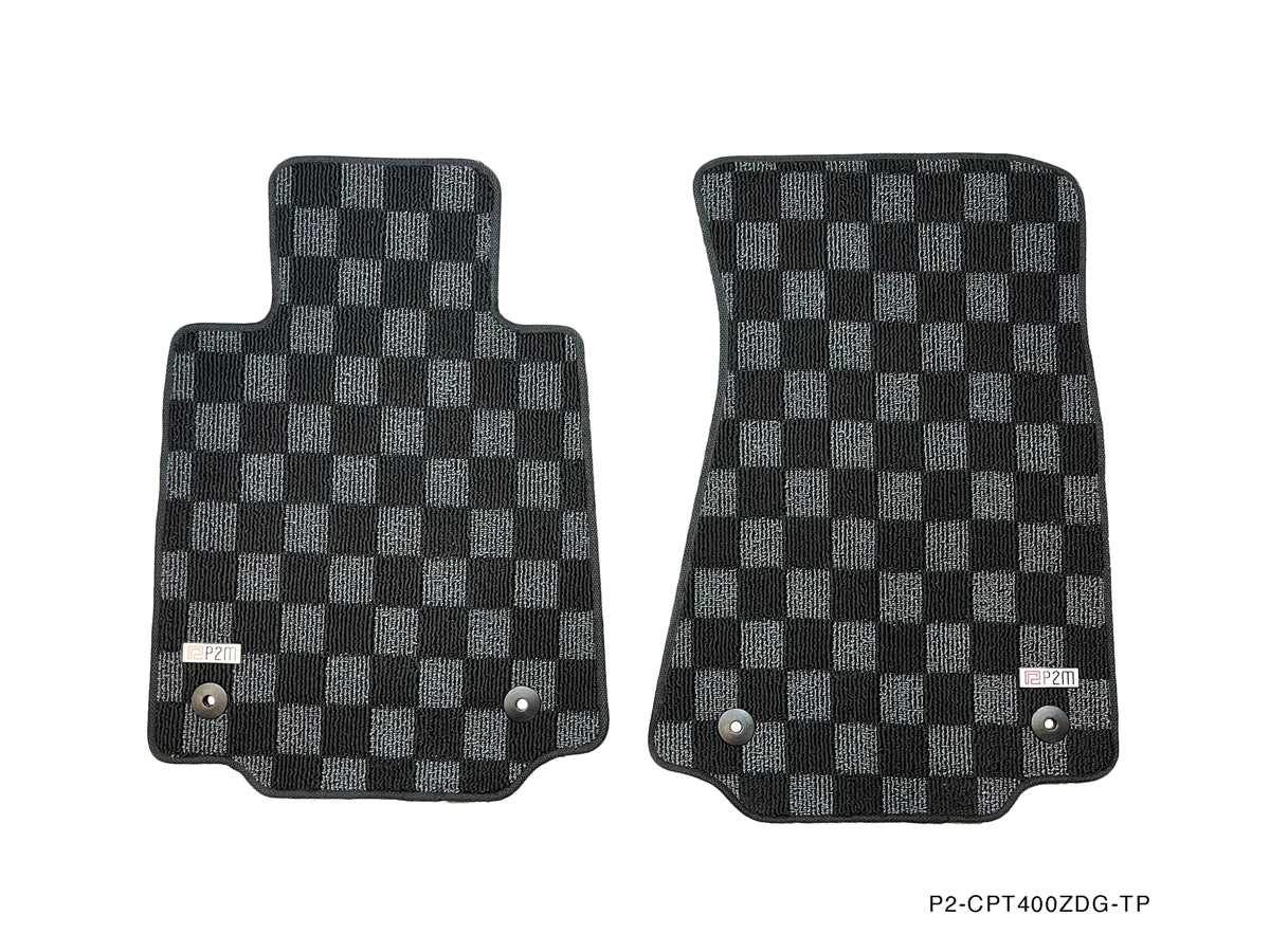 Phase 2 Motortrend (P2M) Checkered Carpet Race Floor Mats - Nissan RZ34 Z 400Z