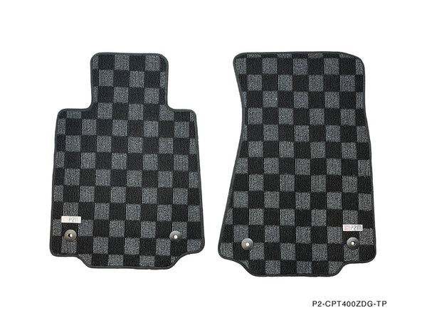 Phase 2 Motortrend (P2M) Checkered Carpet Race Floor Mats - Nissan RZ34 Z 400Z