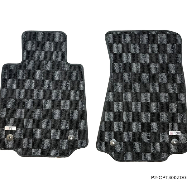 Phase 2 Motortrend (P2M) Checkered Carpet Race Floor Mats - Nissan RZ34 Z 400Z
