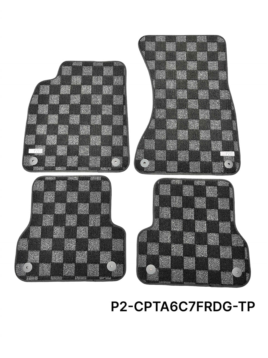 P2-CPTA6C7FRDG-TP - AUDI A6 SEDAN (C7) 2012-18 RACE FLOOR MATS : DARK GREY - View 1