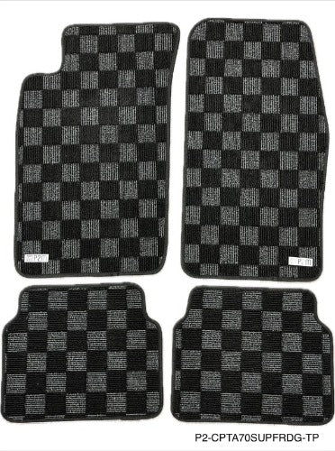 Phase 2 Motortrend (P2M) Checkered Carpet Race Floor Mats - Toyota Supra A70 (1986-1992)