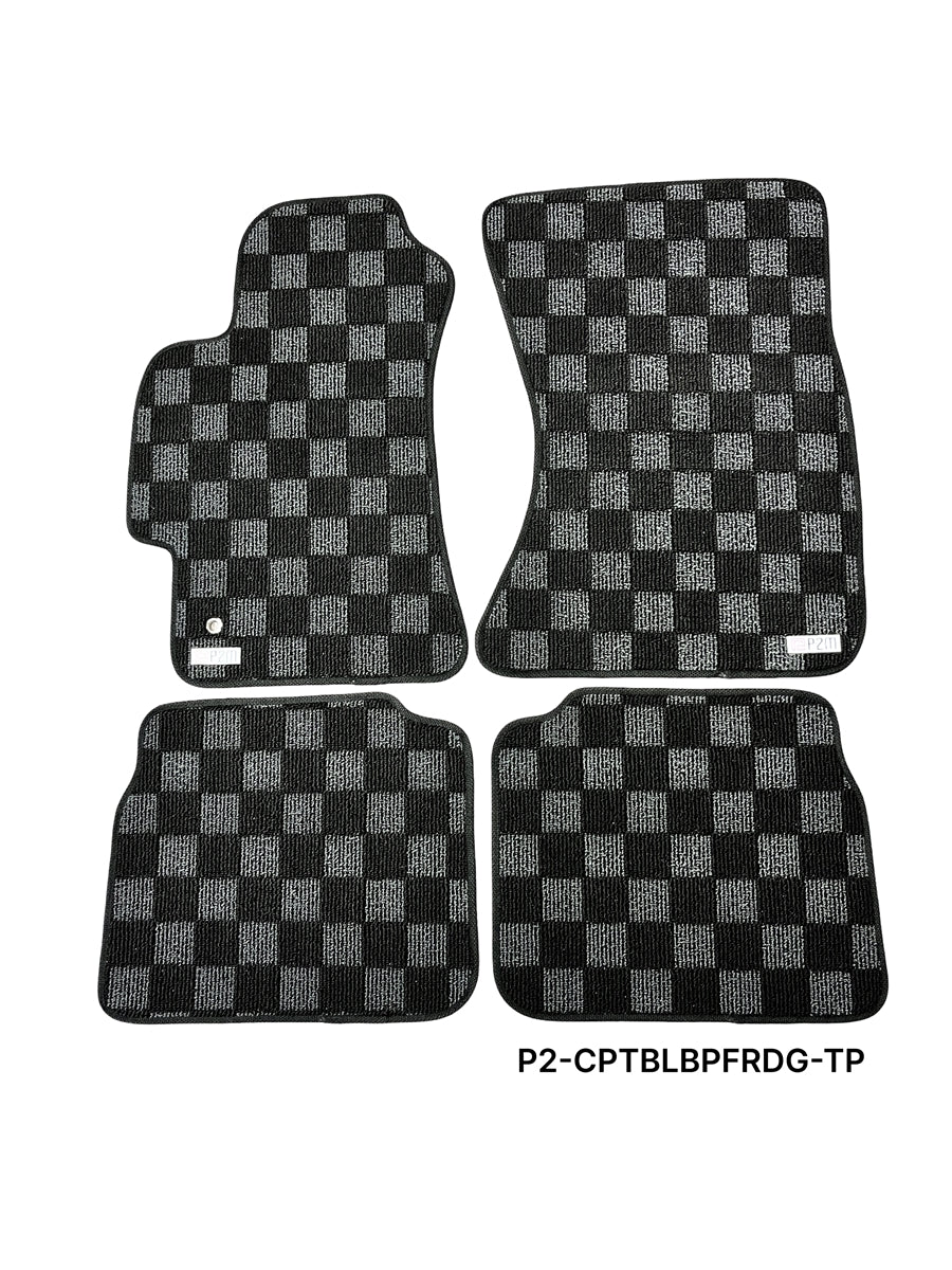 Phase 2 Motortrend (P2M) Checkered Carpet Race Floor Mats - Subaru Legacy BL BP (2005-2009)