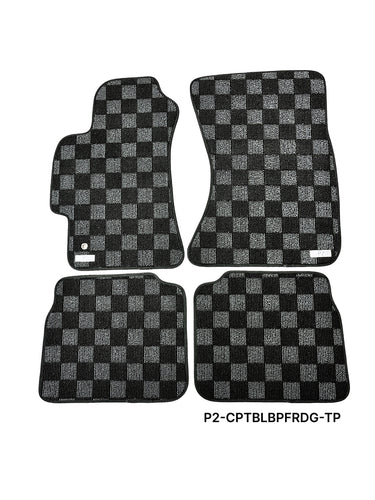 Phase 2 Motortrend (P2M) Checkered Carpet Race Floor Mats - Subaru Legacy BL BP (2005-2009)